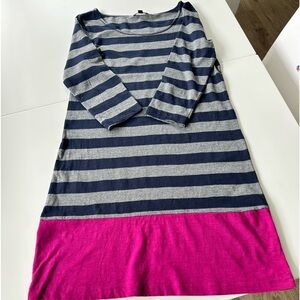 Gap Factory Cotton Striped Dress Navy, Gray and Pink Size M